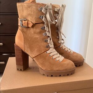 Steve Madden Brown Suede Lace-Up Boots